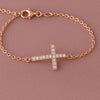 Cross Bracelet Silver 925 | Dainty CZ Stone Chain Faith Jewelry for Women