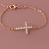 Cross Bracelet Silver 925 | Dainty CZ Stone Chain Faith Jewelry for Women