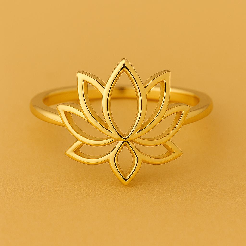 925 Silver Lotus Flower Ring â Minimalist Adjustable Open Band Yoga Jewelry for Women