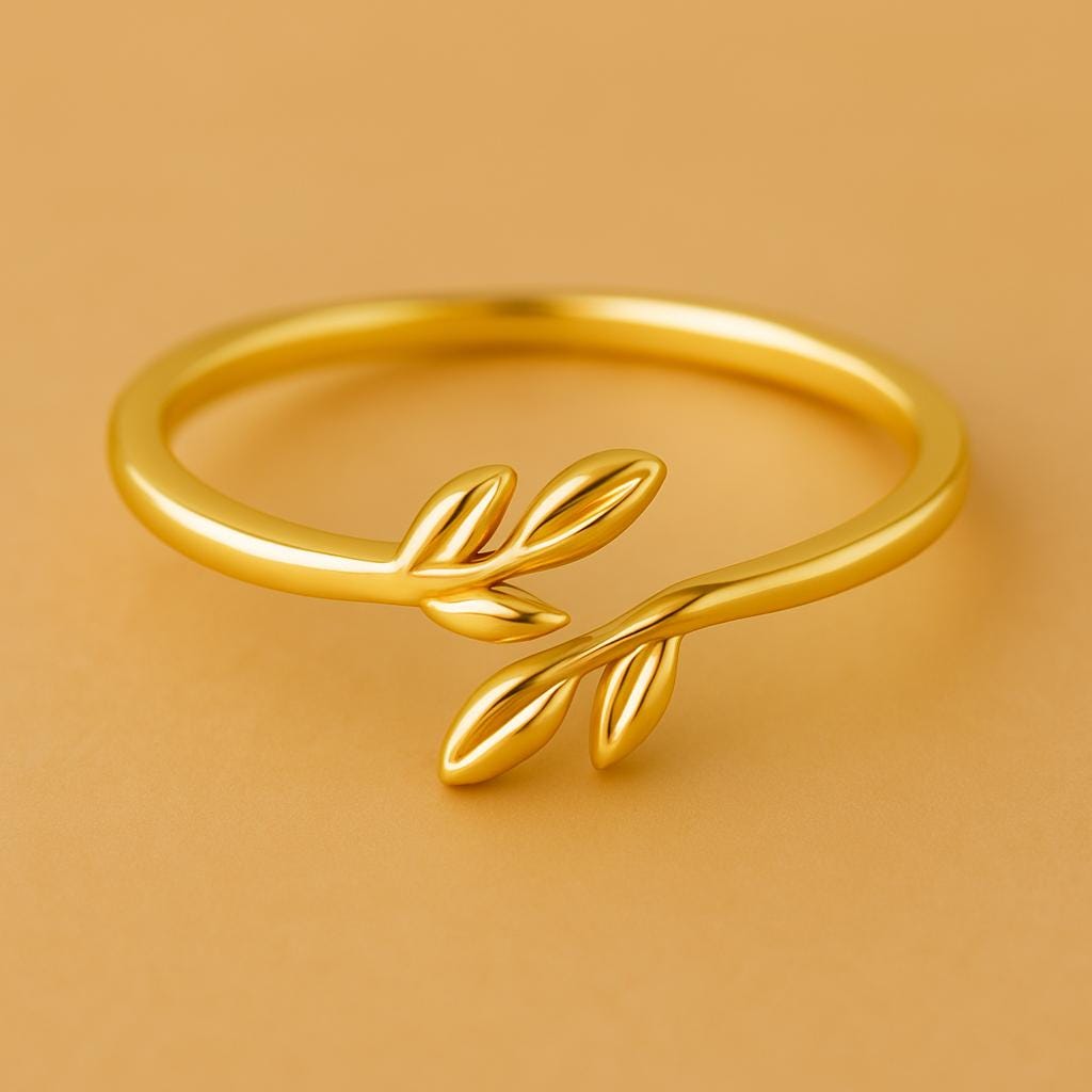 925 Silver Leaf Ring â Adjustable Nature Branch Open Band Minimalist Jewelry for Women
