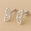 Sterling Silver Butterfly Wing Stud Earrings: Dainty Minimalist Jewelry
