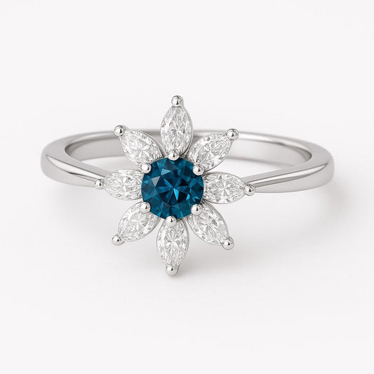 Sterling Silver london Topaz Ring: Round Solitaire Gemstone Jewelry