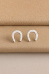 Silver Horseshoe Stud Earrings 925 • Lucky Symbol Minimalist Earrings • Dainty Everyday Jewelry Gift