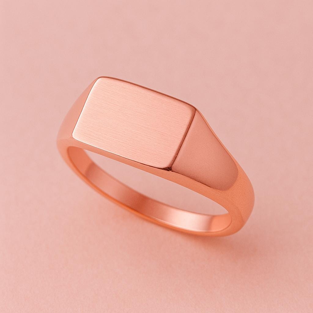 Sterling Silver Rectangle Signet Ring | Everyday Wear Ring