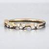 925 Silver Gold Twist Diamond Cluster Band Ring – Dainty Stacking Wedding Anniversary Jewelry"