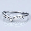 925 Silver V Shaped CZ Band – Dainty Chevron Stacking Wedding Anniversary Promise Ring