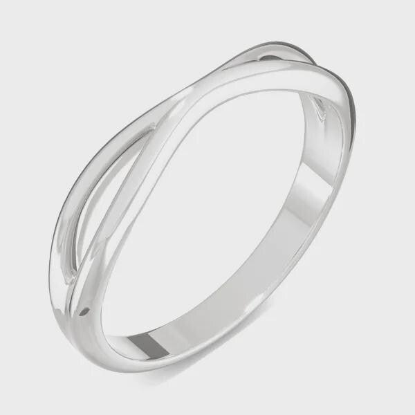 925 Silver Criss Cross Band – Dainty Minimalist Stacking Infinity Wedding Promise Ring