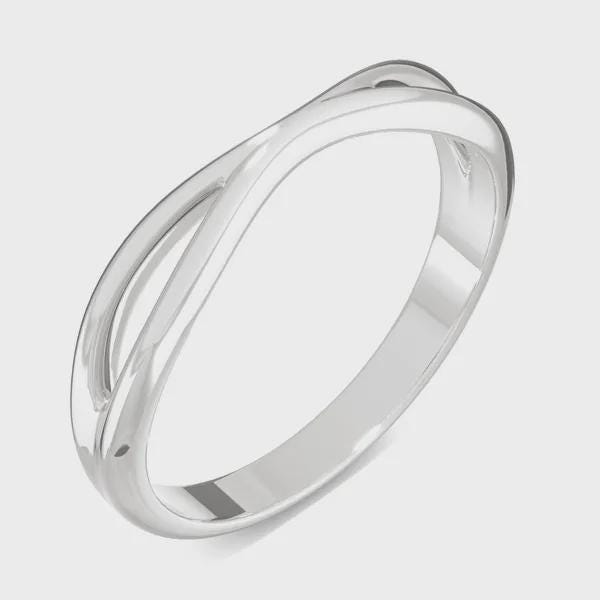 925 Silver Criss Cross Band â Dainty Minimalist Stacking Infinity Wedding Promise Ring
