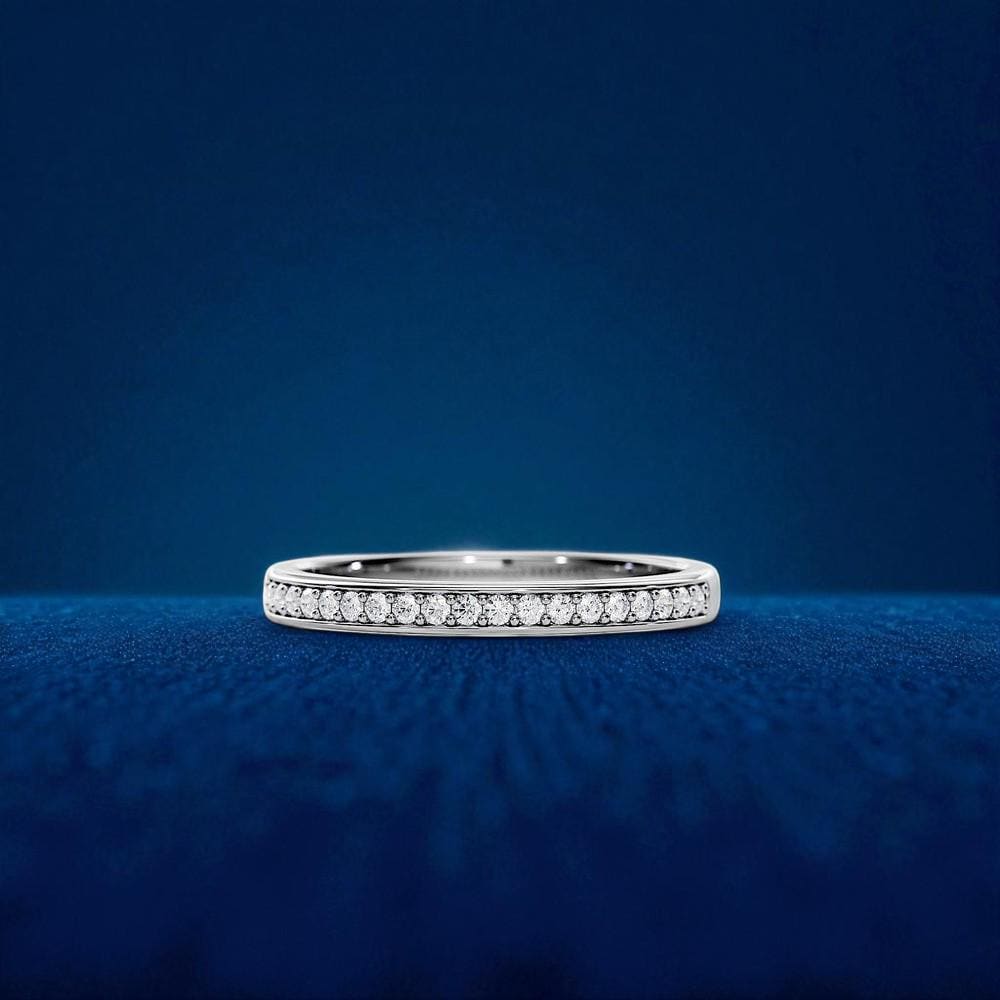 925 Silver CZ Eternity Band – Dainty Stacking Minimalist Wedding Anniversary Promise Ring