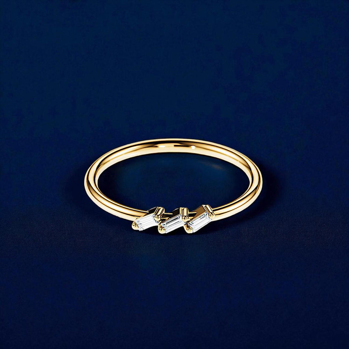 Baguette CZ Ring, 925 Silver Stacking Band, Anniversary Jewelry