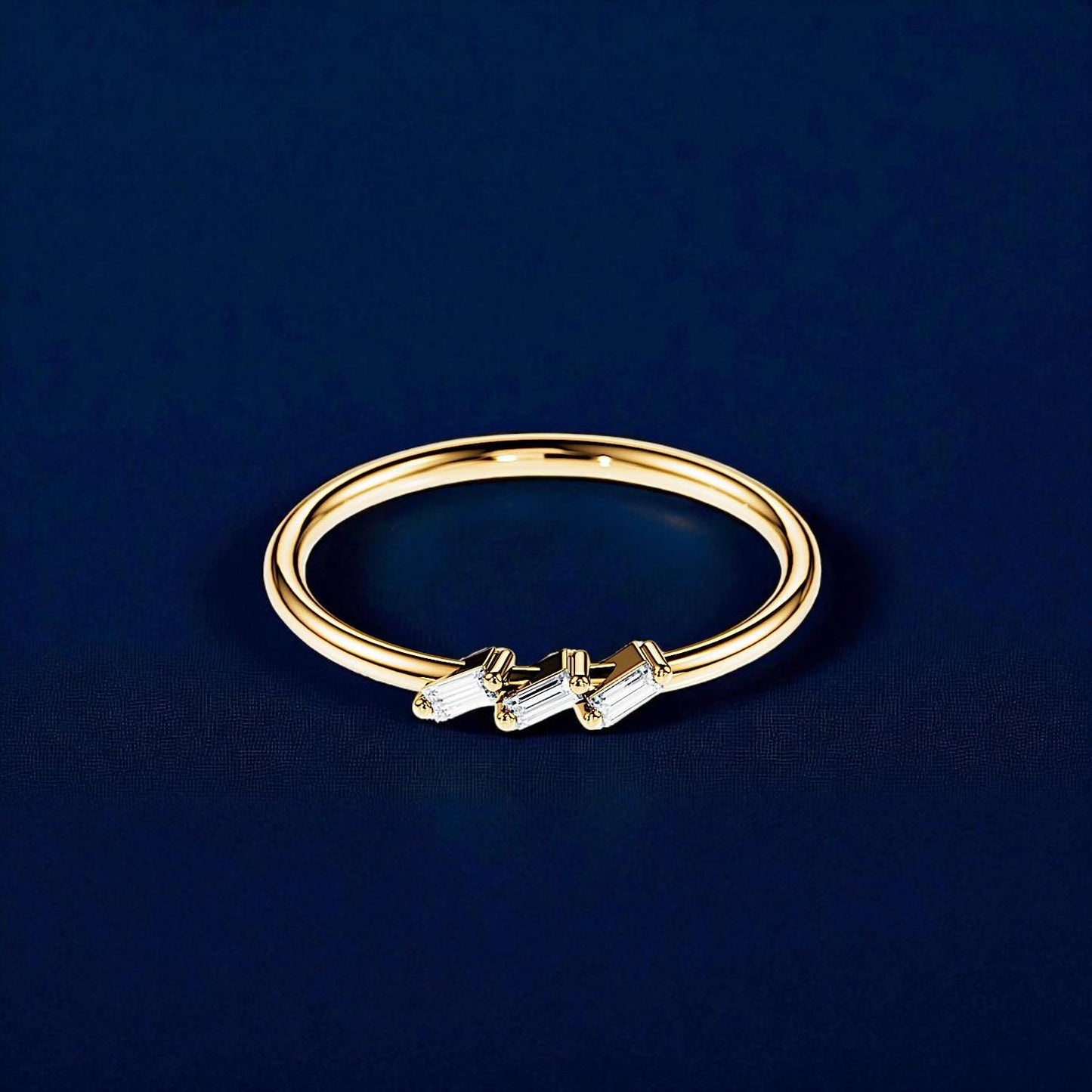 Baguette CZ Ring, 925 Silver Stacking Band, Anniversary Jewelry