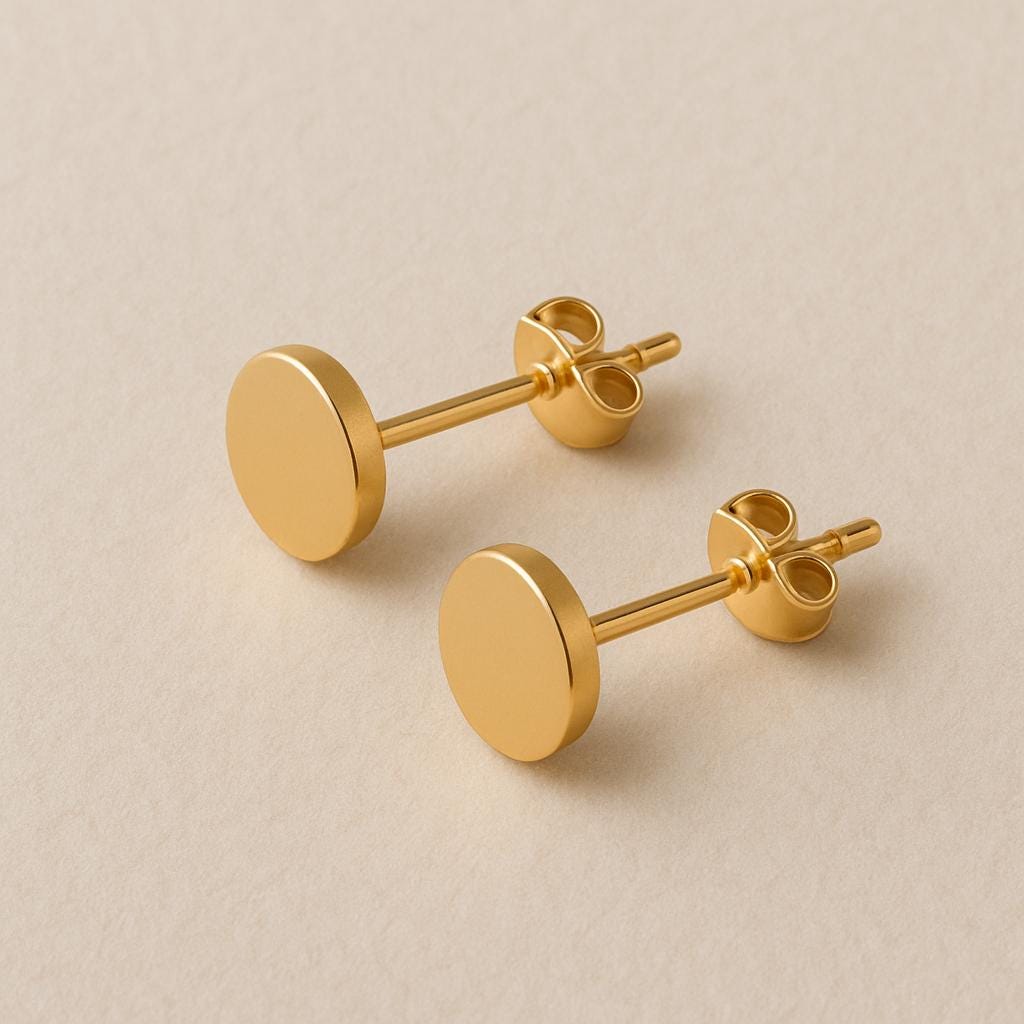 925 Sterling Silver Stud Earrings, Minimalist Round Disc Earrings, Dainty Everyday Unisex Jewelry