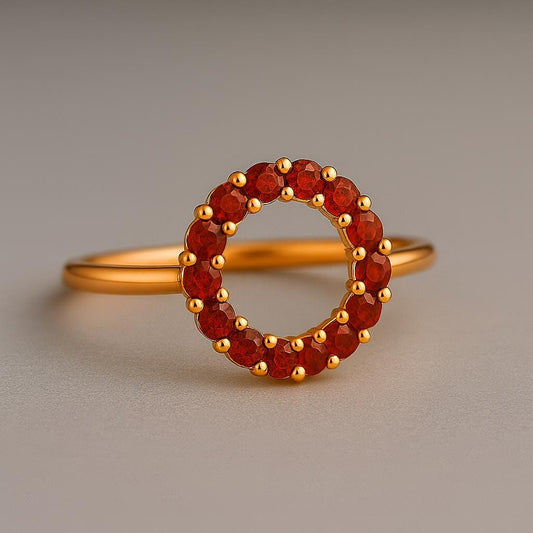 925 Silver Red CZ Wreath Ring: Dainty Christmas Jewelry