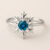 Sterling Silver Snowflake Ring: London Topaz Winter Jewelry