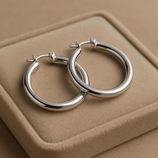Classic Silver Hoop Earrings 925 Sterling | Minimalist Polished Hoops | Everyday Jewelry Gift for Her