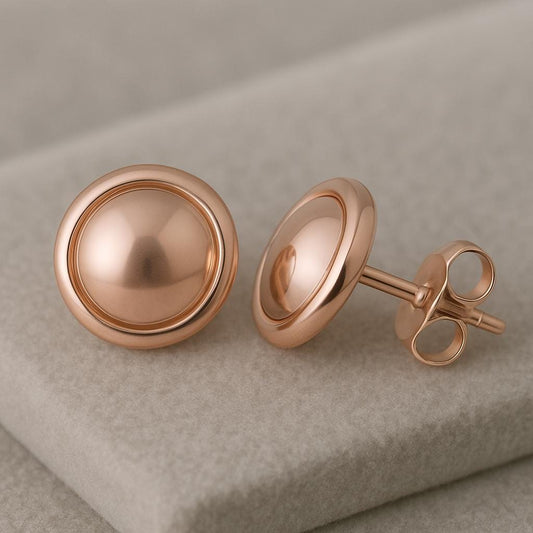Sterling Silver Bezel Dome Stud Earrings: Minimalist Polished Jewelry