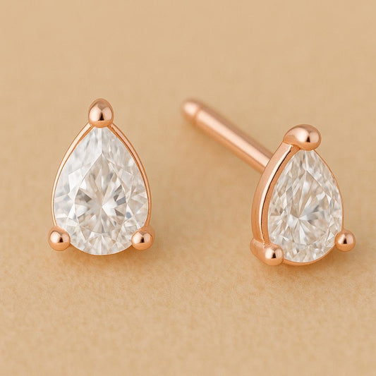 925 Sterling Silver Pear CZ Stud Earrings | Minimalist Earrings | Dainty Gift for Her