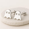 Sterling Silver Ghost Earrings: Minimalist Halloween Jewelry