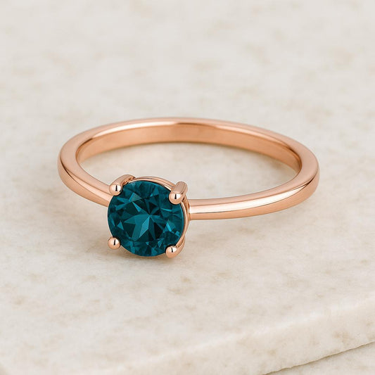 London Topaz Sterling Silver Ring | Minimalist Solitaire Jewelry