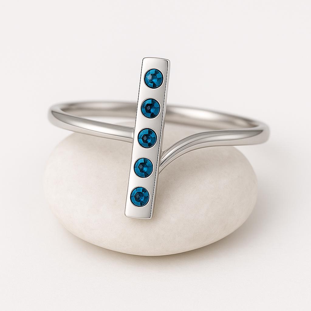 Sterling Silver London Topaz Bar Ring | Modern Minimalist Jewelry