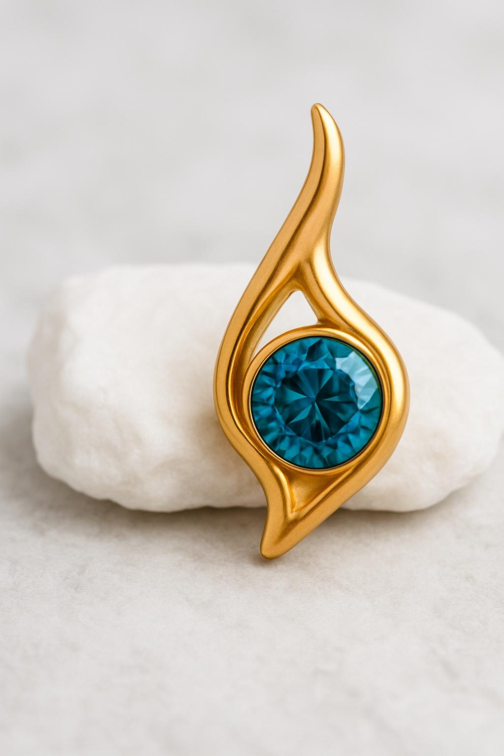 London Blue Topaz Sterling Silver Earrings | Modern Wave Design