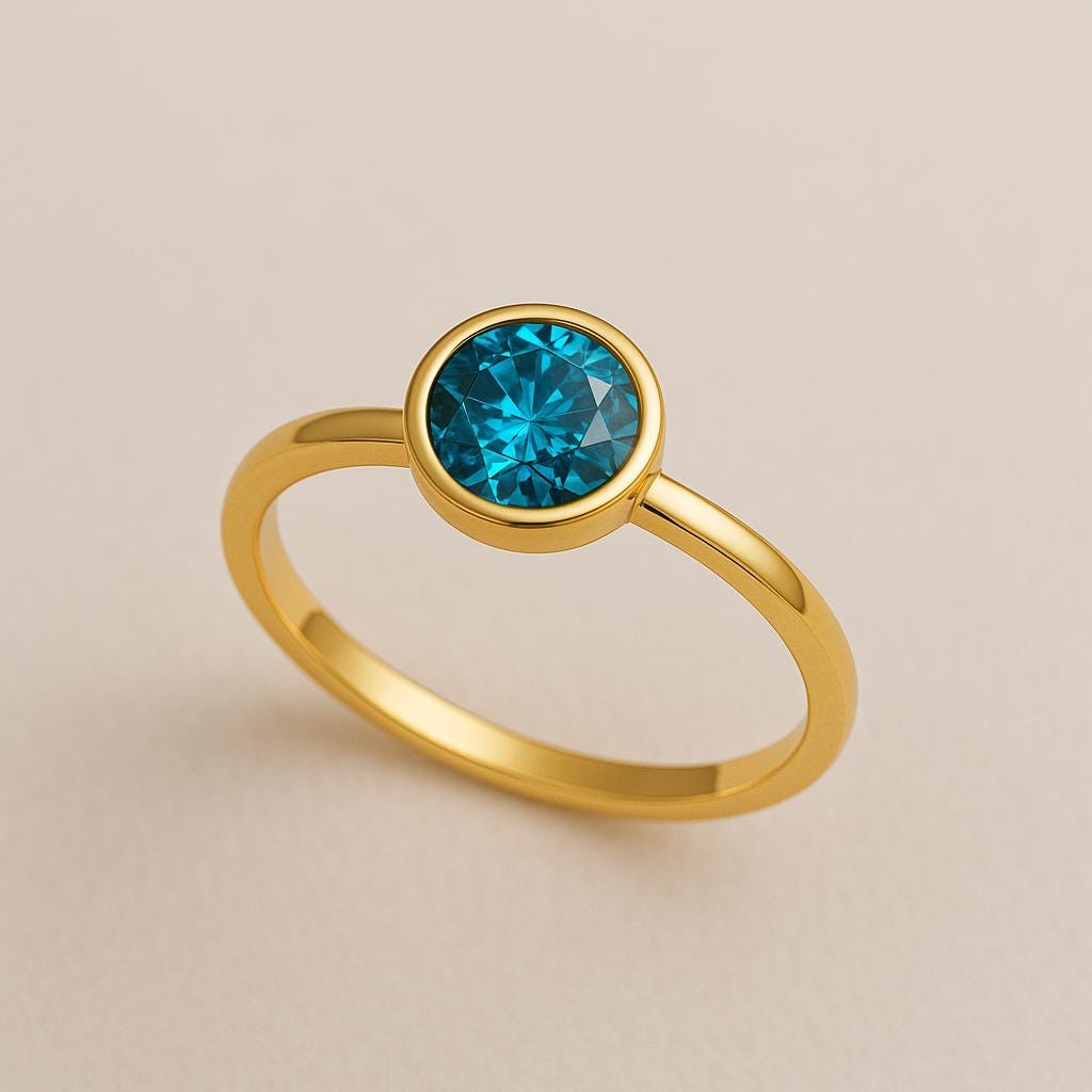 London Blue Topaz Sterling Silver Ring | Handmade Promise Jewelry