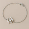 Sterling Silver Flower Bracelet: Dainty CZ Floral Cable Chain