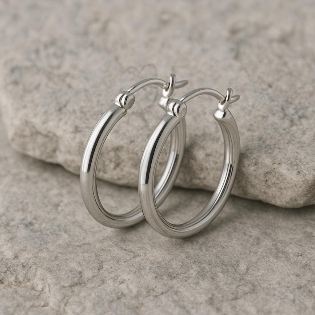 Classic Silver Hoop Earrings 925 Sterling | Minimalist Polished Hoops | Everyday Jewelry Gift for Her