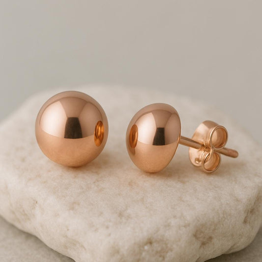 Sterling Silver Ball Stud Earrings: Polished 925 Silver, Minimalist Jewelry