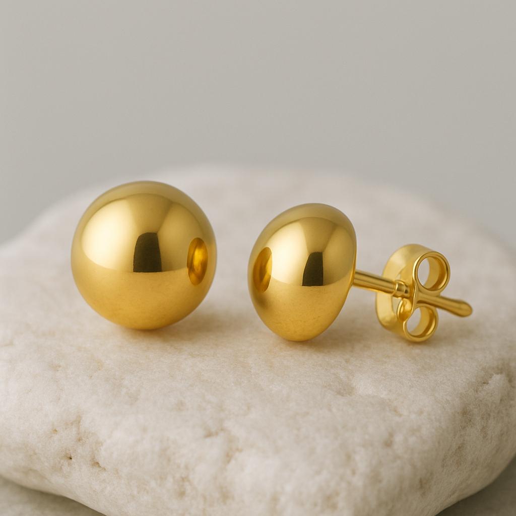 Sterling Silver Ball Stud Earrings: Polished 925 Silver, Minimalist Jewelry