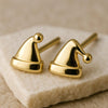 Silver Santa Hat Stud Earrings 925 | Christmas Earrings | Minimalist Festive Jewelry | Xmas Party Accessory
