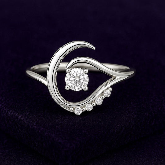 Sterling Silver Ocean Wave CZ Ring | Beach Promise Ring