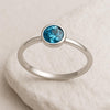 London Blue Topaz Sterling Silver Ring | Handmade Promise Jewelry