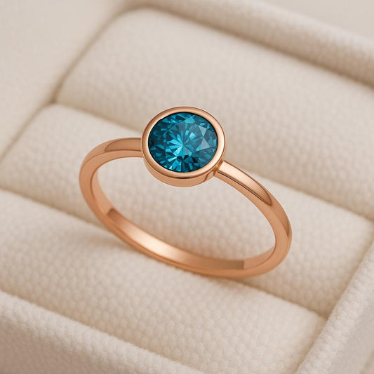 London Blue Topaz Sterling Silver Ring | Handmade Promise Jewelry
