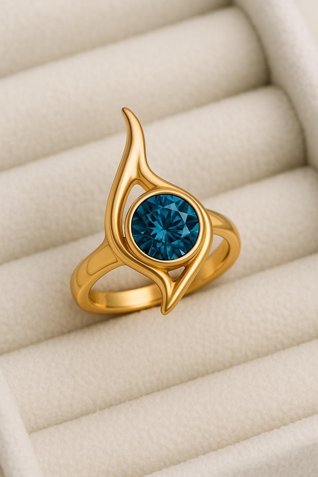 London Blue Topaz Ring | Flame Sterling Silver Statement Ring