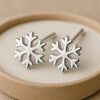 Silver Snowflake Stud Earrings 925 | Winter Earrings | Christmas Jewelry Gift | Minimalist