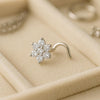 925 Silver Flower CZ Nose Pin Sterling Floral Pin Dainty Sparkle Jewelry