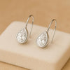 Sterling Silver Teardrop CZ Earrings | 925 Pear Cut Drop Earrings | Elegant Minimalist Bridal Jewelry