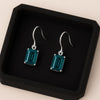 Sterling Silver London Topaz Earrings | 925 Emerald Cut Blue Drop Earrings | Minimalist Dangle Jewelry