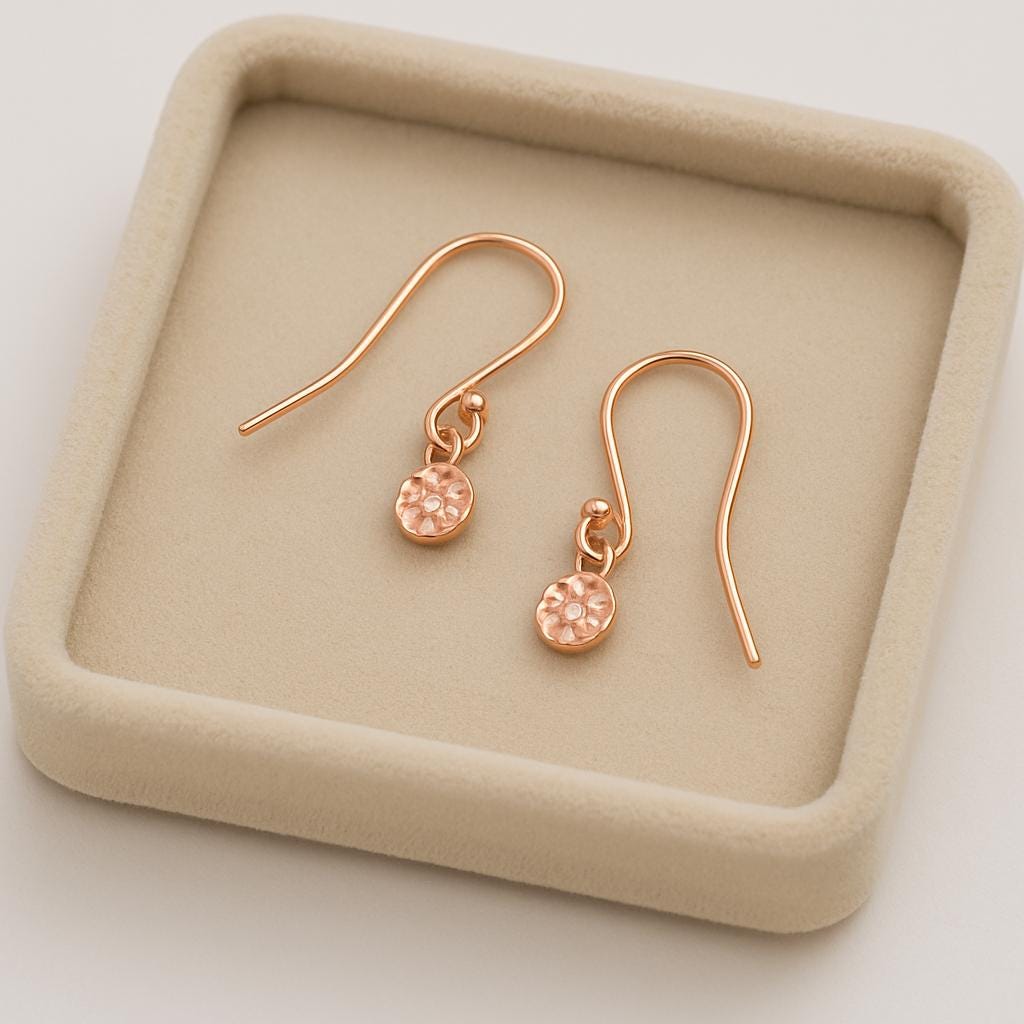 Sterling Silver Disc Drop Earrings ⢠Minimalist Dangle Jewelry