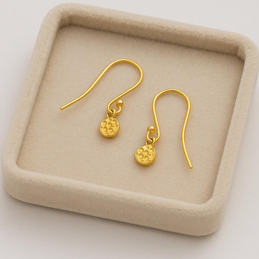 Sterling Silver Disc Drop Earrings Minimalist Dangle Jewelry