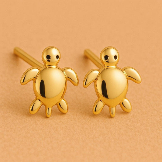 Turtle Stud 925 Silver | Sea Jewelry | Minimalist Ocean Studs | Tiny Earrings for Women & Girls