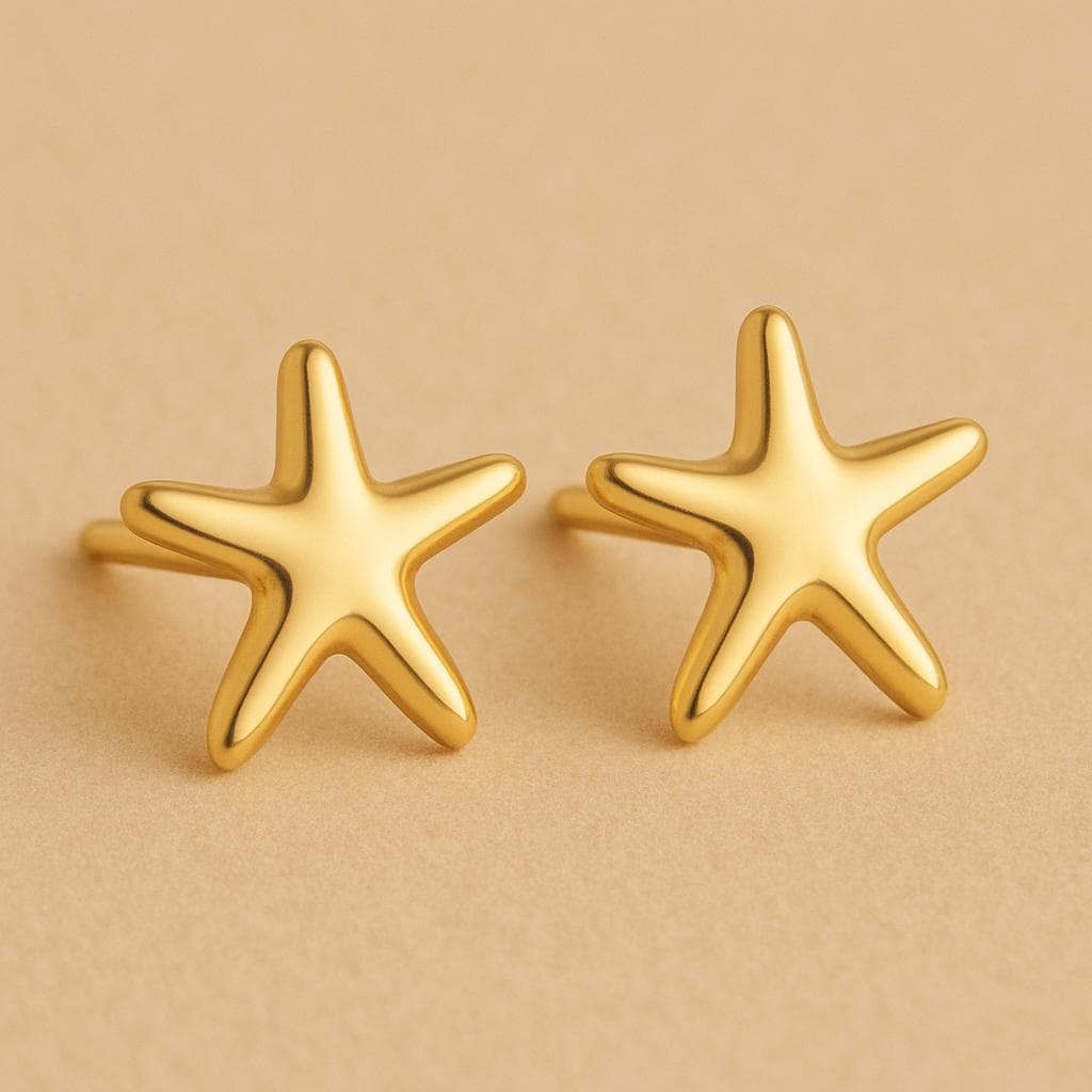 Starfish Stud 925 Silver | Minimalist Sea Star | Ocean Studs | Tiny Earrings for Women & Girls