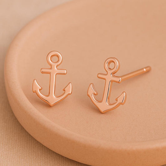 Anchor Stud 925 Silver Jewelry | Minimalist Studs | Tiny Sailor Earrings for Women & Girls