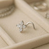925 Silver Nose Pin Floral CZ Nose Stud Sterling Flower Dainty Jewelry