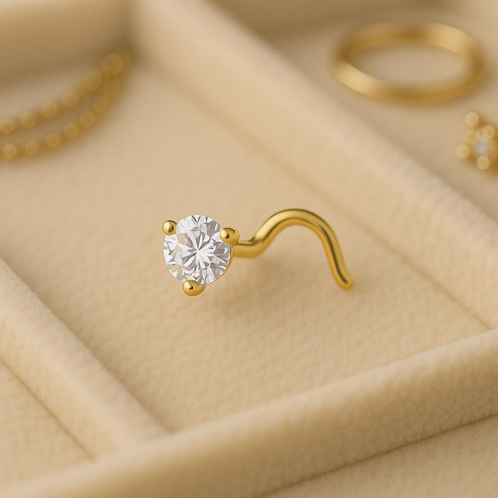 925 Silver CZ Nose Pin ⢠Prong Set ⢠Dainty Sparkle ⢠Minimal Nose Jewelry