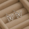 925 Silver Butterfly Studs • Minimal Outline Earrings • Daily Wear Studs