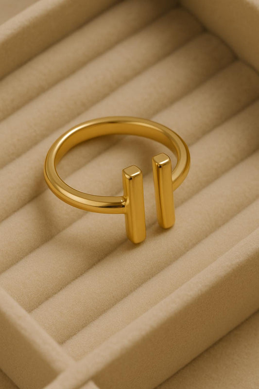 Open Bar 925 Silver | Minimalist Adjustable Ring | Modern Band | Simple Sterling Ring for Women