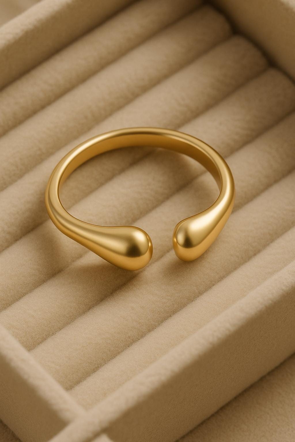 925 Silver Teardrop Ring ⢠Minimalist Open Band Ring ⢠Modern Sculptural for Women