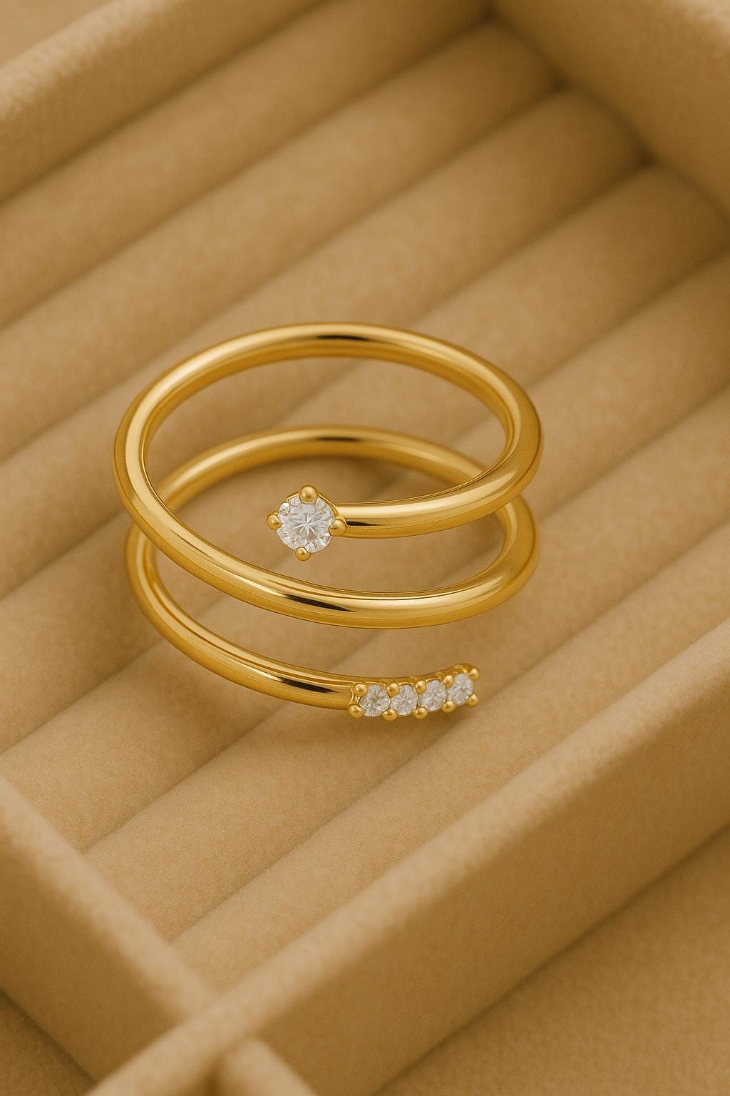 925 Silver Double Coil Ring ⢠Minimalist Spiral Band ⢠Dainty Open Ring for Women